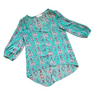 Peaches N Cream Pastel Aztec Sheer Top